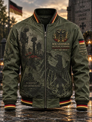 Herrenjacke im Vintage-Stil mit einem Aufdruck zum Thema Veteranen des Remembrance Day