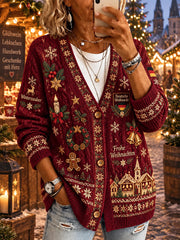 Damen Strickjacke mit Weihnachts themen