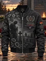 Herrenjacke im Vintage-Stil mit einem Aufdruck zum Thema Veteranen des Remembrance Day