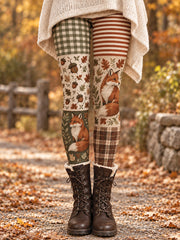 Damen-Leggings mit floralem Kunstdruck für Herbst/Winter