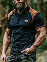 Herren-Vintage-Farbblock-Kurzarm-Shirt