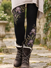 Damen-Leggings mit floralem Kunstdruck für Herbst/Winter