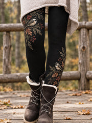 Damen-Leggings mit floralem Kunstdruck für Herbst/Winter