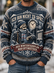 Herren Humorvoller Slogan Imitation Pullover