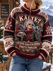 Humorvoller Slogan Strick pullover