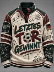 Herren-Hoodie mit vier Knöpfen im Bolzplatz-Style
