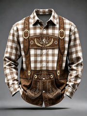 Herren-Oktoberfest-Stil Freizeithemd mit langen Ärmeln