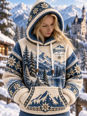 Damen-Fleece-Kapuzenpullover Bayern
