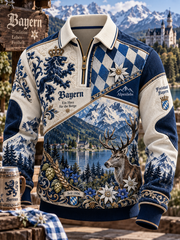 Herren-Kapuzenpullover mit Reißverschluss, Bayern-Design