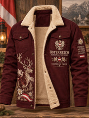 Herren-Jacke mit Nationalfeiertagsmotiv und Fleece-Innenfutter
