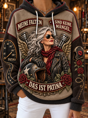 Frauen-Kapuzenpullover aus Flanell mit humorvollem Spruch