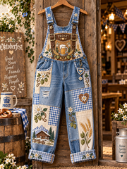 Oktoberfest-Kunstdruck für Damen Freizeit-Overalls