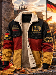 Gedenkdruck-Fleecejacke zum Tag der Einheit der Männer