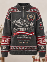 Damen-Jahrestagsdruck-Strickrollkragenpullover