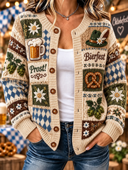 Oktoberfest-Strickjacke für Damen im Cardigan-Stil