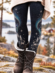 Damen Retro Nordic Aurora Leggings