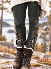 Retro Nordic Wald inspirierte Leggings für Frauen
