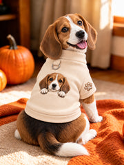 Kurzärmliges Hemd mit Beagle-Print für Hunde (mit D-Ring)