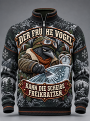 Langärmliges T-Shirt für Männer mit Slogan Waffel