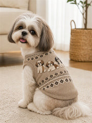 Vintage Shih Tzu Hunde Isle Muster Print Haustier ärmellose Weste