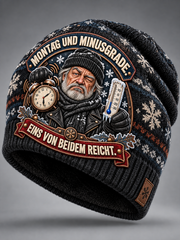 Warme kalte Strick mütze, Herbst und Winter, humorvoll, Vintage