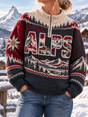 Damen-Vintage-Sweatshirt mit Schweizer Kunstmotiv, lässig und bequem