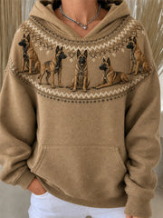 Damen Vintage Deutsche Schäferhunde Yoke Isle Print Gemütlicher Hoodie