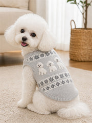 Vintage Pudel Hunde Isle Muster Print Haustier ärmellose Weste