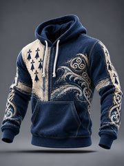 Französischer bedruckter Kapuzenpullover für Herren aus der Bretagne