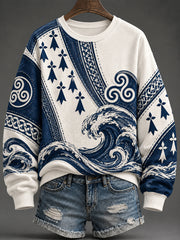 Damen-Sweatshirt mit französischem Bretagne-Print