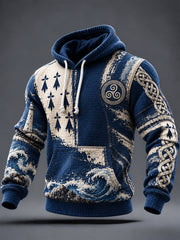 Französischer bedruckter Kapuzenpullover für Herren aus der Bretagne