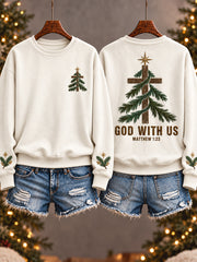Frauen Weihnachts gott mit uns Kunst Regular Sweatshirt