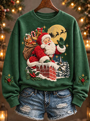 Weihnachtsweihnachts-Weihnachtsmann-Kunst-Sweatshirt für Frauen
