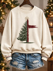 Frauen Weihnachts zeit und Grund Kunst regelmäßige Sweatshirt