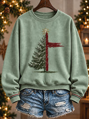 Frauen Weihnachts zeit und Grund Kunst regelmäßige Sweatshirt