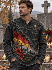 Herren-Longsleeve mit Gedenkdruck zum Nationalen Trauertag
