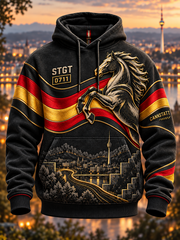 Herren-VfB-Stuttgart-Oversize-Kapuzenpullover mit abfallenden Schultern und Taschen