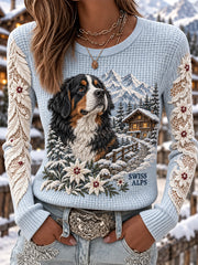 Damen-Waffel-T-Shirt aus der Schweiz