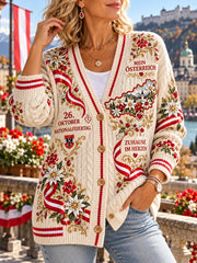 Frauen National feiertag zum Druck Strickjacke