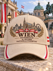 Hut gedruckt mit National feiertags-Elementen