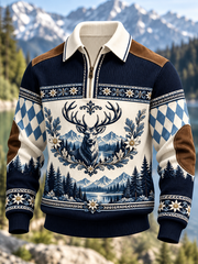 Herren-Kapuzenpullover mit Reißverschluss im bayerischen Kunststil
