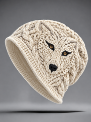 Wikinger-Design Vintage Herbst- und Wintermütze warm kalt gestrickt
