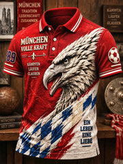 Herren-Poloshirt der deutschen Bundesliga von Bayern München mit Adler-Print, lässiger Stil