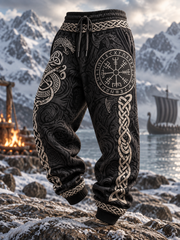 Herren Retro Viking Vegvisir Wolf Hosen