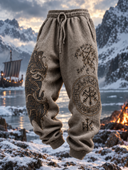 Herren Retro Wikinger Vegvisir Hosen