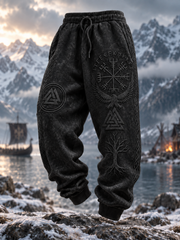 Herren Retro Viking Valknut Vegvisir Hose