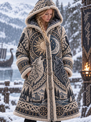 Damen Flanell Viking Kunst Mäntel