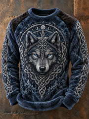 Herren-Viking-Art-Flanell-Top mit Rundhalsausschnitt