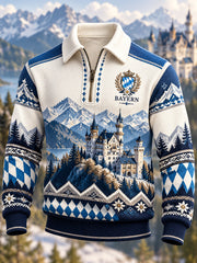 Herren-Kapuzenpullover mit Reißverschluss, Bayern-Design