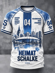 Herren-Bundesliga-T-Shirt mit Schalke-Fußballmotiv, lässiger Stil